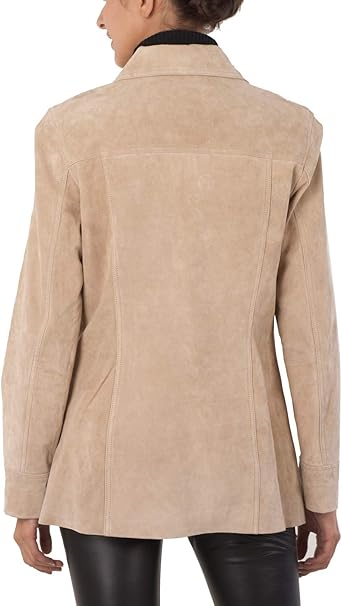 Women  Suede Leather Car Coat (Also available in Plus Size & Petite)