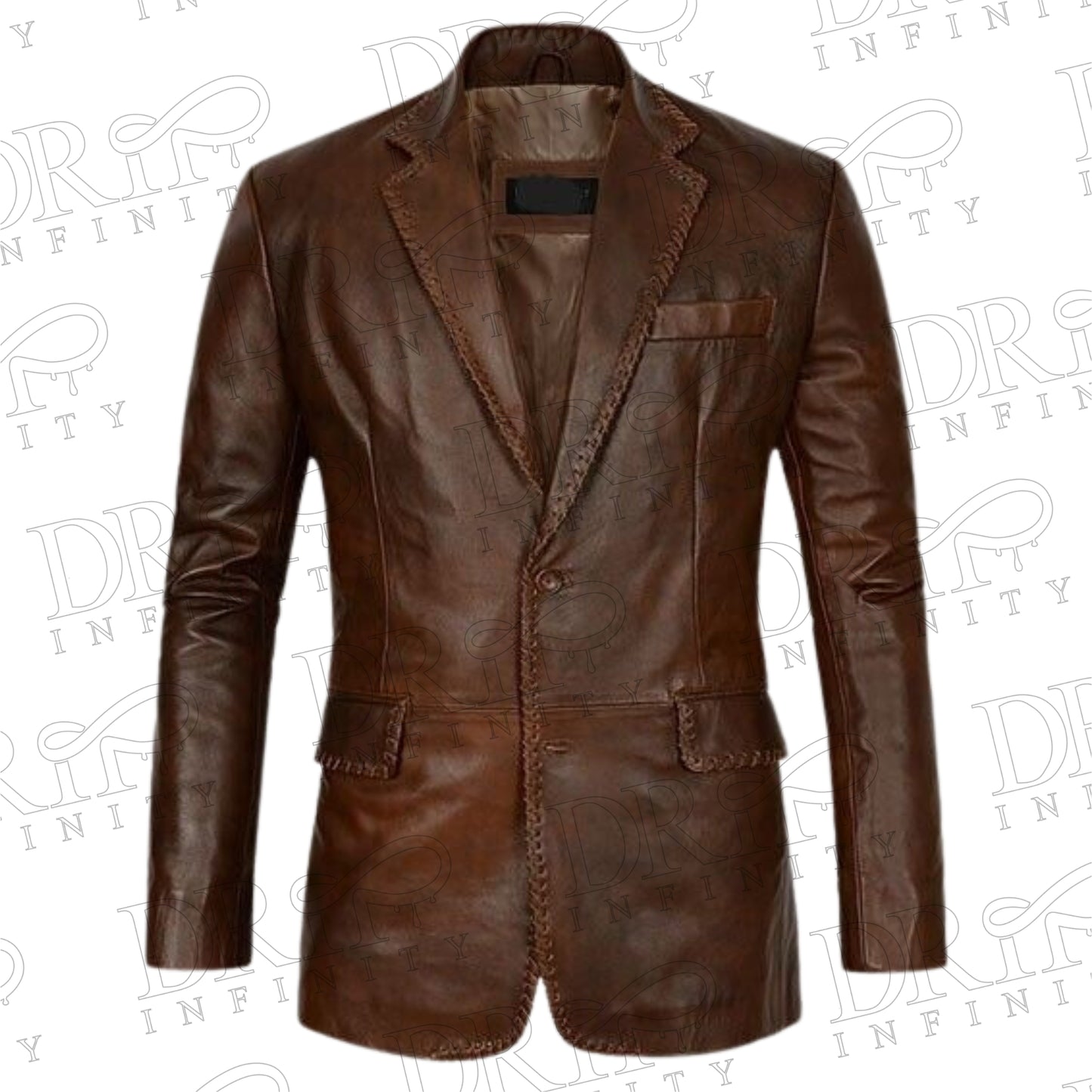 Men Brown Gentleman Bike Ride Motorcycle Cafe Racer Moto Fashion Style Winter Warm Premium Genuine Leather Jacket