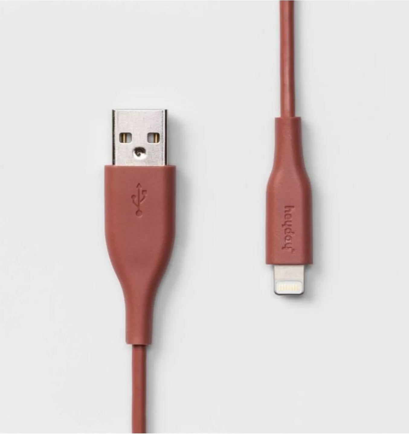 Heyday Charging Cable USB-A to LTNG compatible w/ iPhone & iPad 3ft Dusty Coral