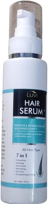 Luvi Hair Serum Prevents & Reserves Hair Loss Regenerates Safely (100) The serum comes in a sleek, easy-to-use bottle with a dropper for precise application.