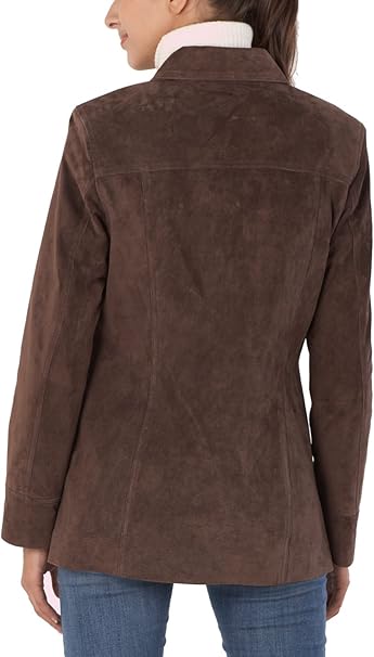 Women  Suede Leather Car Coat (Also available in Plus Size & Petite)