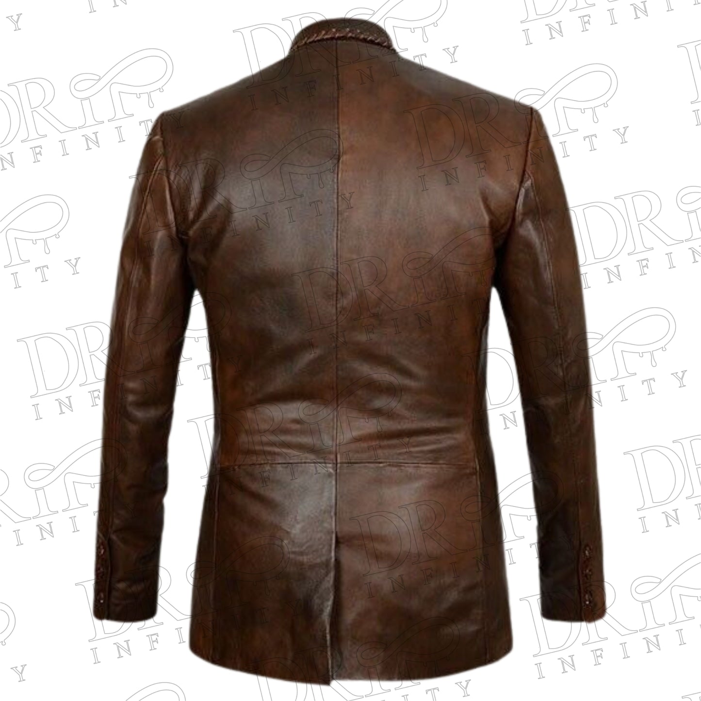 Men Brown Gentleman Bike Ride Motorcycle Cafe Racer Moto Fashion Style Winter Warm Premium Genuine Leather Jacket