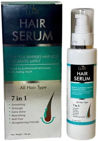 Luvi Hair Serum Prevents & Reserves Hair Loss Regenerates Safely (100) The serum comes in a sleek, easy-to-use bottle with a dropper for precise application.