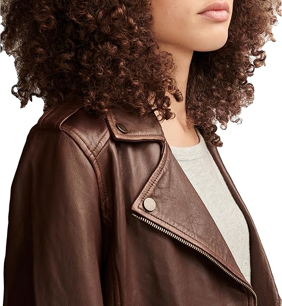 Women's Classic Leather Moto Jacket