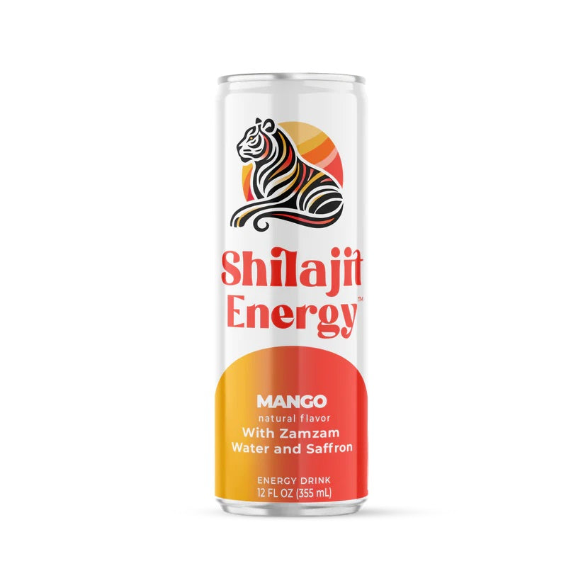 Shilajit Energy Drink – Orange Flavor, 12 oz (12 Pack) – Natural Energy & Wellness Boost