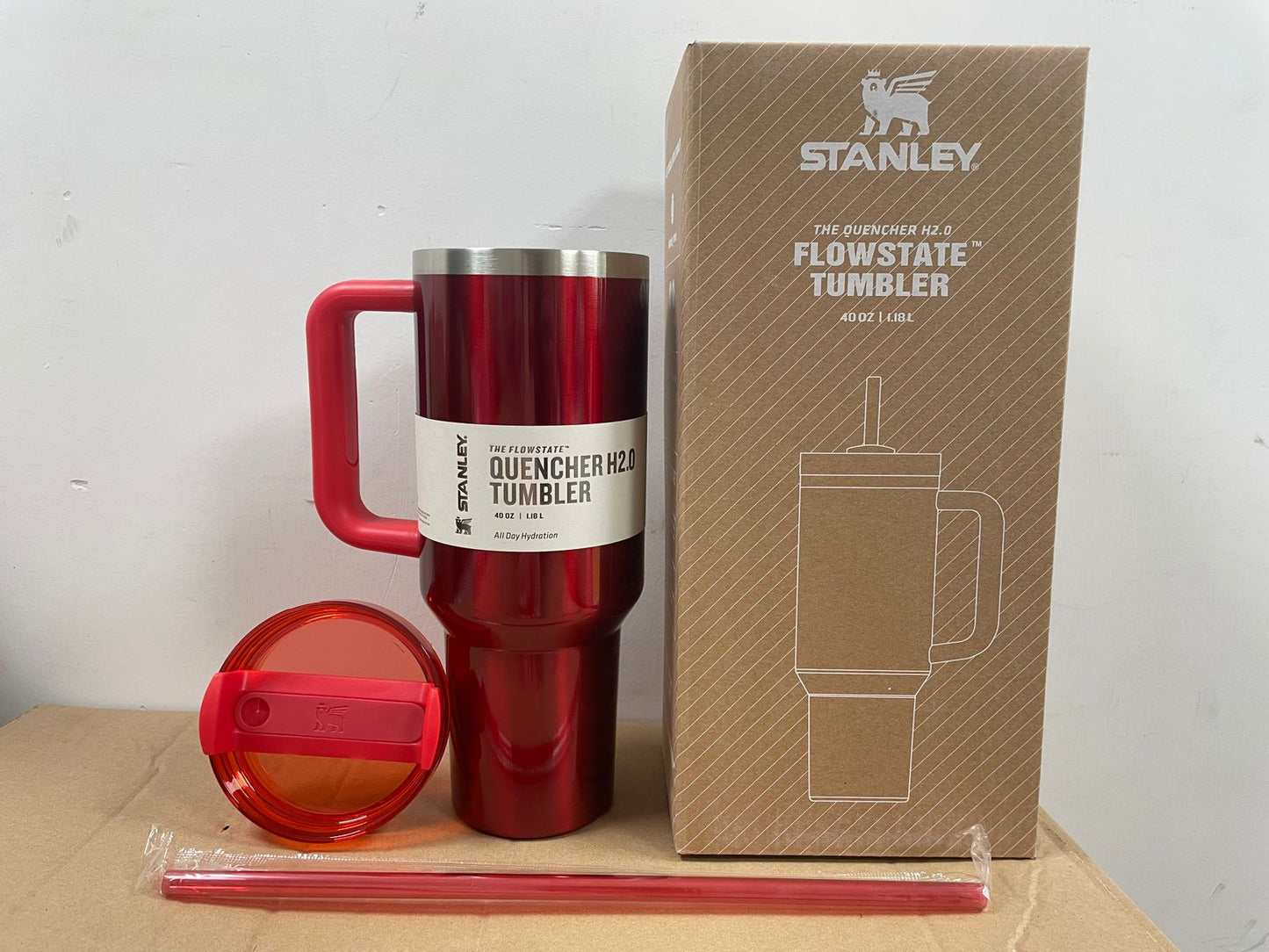 Stanley 40 Oz H2.0 FlowState Quencher Tumbler Target Red Valentine's Day Exclusive Model